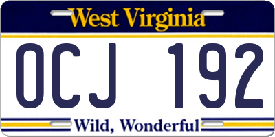 WV license plate OCJ192