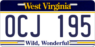 WV license plate OCJ195
