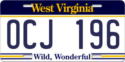 WV license plate OCJ196