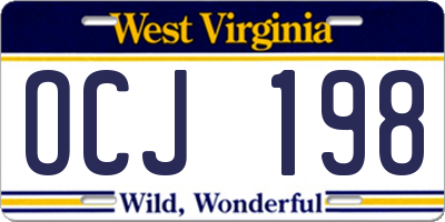 WV license plate OCJ198
