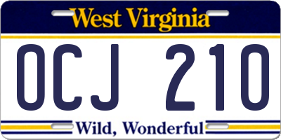 WV license plate OCJ210