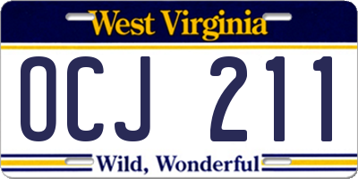 WV license plate OCJ211