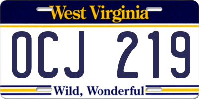WV license plate OCJ219