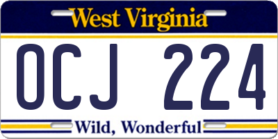 WV license plate OCJ224