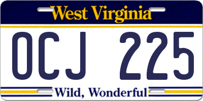 WV license plate OCJ225