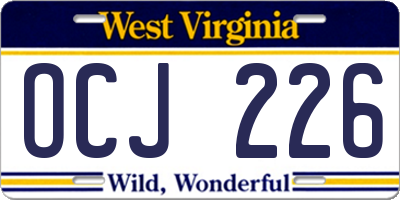 WV license plate OCJ226
