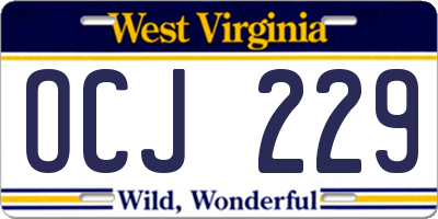 WV license plate OCJ229