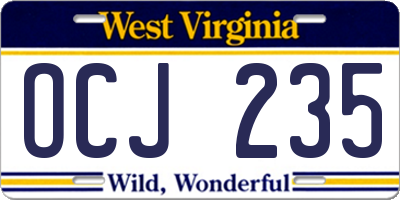 WV license plate OCJ235