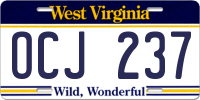 WV license plate OCJ237