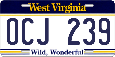 WV license plate OCJ239