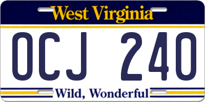 WV license plate OCJ240