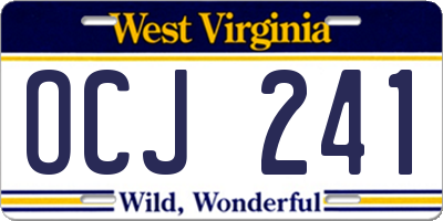 WV license plate OCJ241