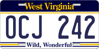 WV license plate OCJ242