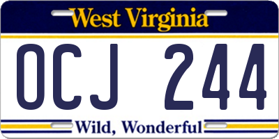 WV license plate OCJ244