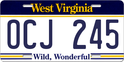 WV license plate OCJ245