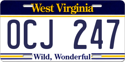 WV license plate OCJ247
