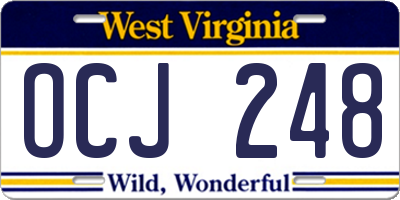 WV license plate OCJ248