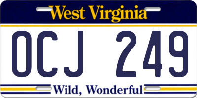WV license plate OCJ249