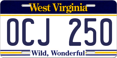 WV license plate OCJ250