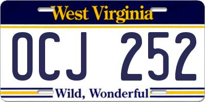 WV license plate OCJ252