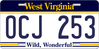 WV license plate OCJ253