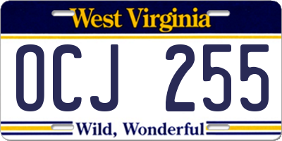 WV license plate OCJ255