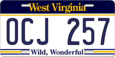 WV license plate OCJ257