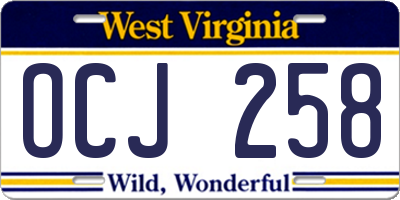 WV license plate OCJ258