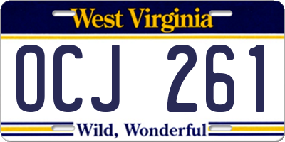 WV license plate OCJ261