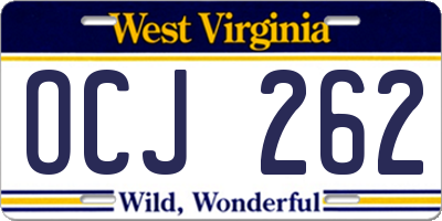 WV license plate OCJ262