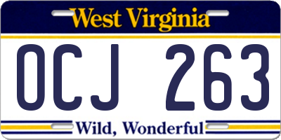 WV license plate OCJ263