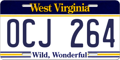 WV license plate OCJ264