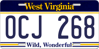 WV license plate OCJ268