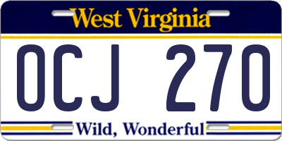 WV license plate OCJ270