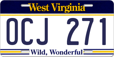 WV license plate OCJ271