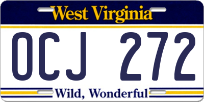 WV license plate OCJ272