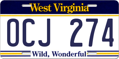 WV license plate OCJ274