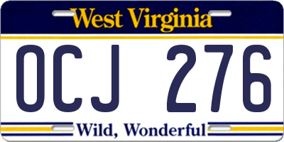 WV license plate OCJ276