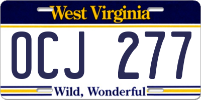 WV license plate OCJ277
