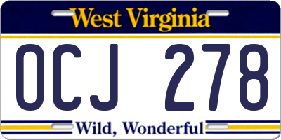 WV license plate OCJ278