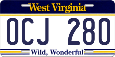 WV license plate OCJ280