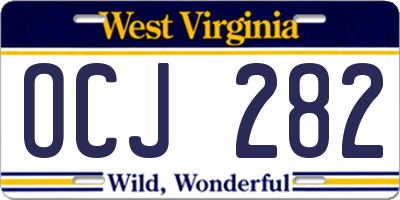 WV license plate OCJ282