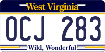 WV license plate OCJ283