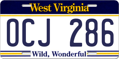 WV license plate OCJ286