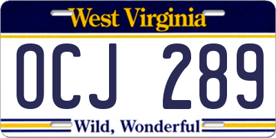 WV license plate OCJ289