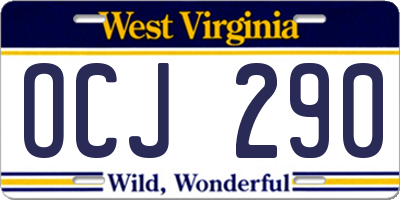WV license plate OCJ290
