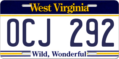 WV license plate OCJ292