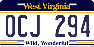 WV license plate OCJ294