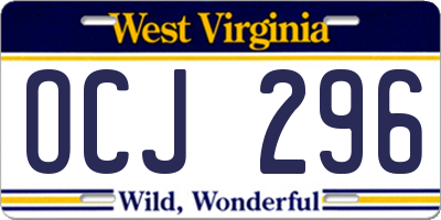 WV license plate OCJ296