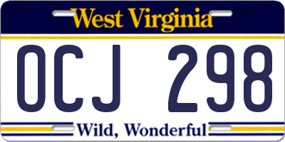 WV license plate OCJ298